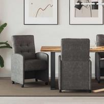 Valgomojo Kėdės su Ratukais 2 pcs Juoda 58 x 67 x 97 cm