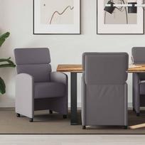 Valgomojo Kėdės su Ratukais 2 pcs Pilka 58 x 65 x 98 cm