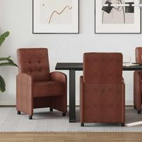 Valgomojo Kėdės su Ratukais 2 pcs Blizgiai ruda 58 x 67 x 97 cm