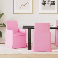 Valgomojo kėdės 2 pcs Rožinė 57 x 67 x 95 cm audinys