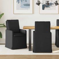 Valgomojo kėdės 2 pcs Juoda 57 x 67 x 98 cm audinys