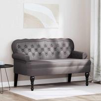 Česterfildo suolas Pilka 119,5 x 64,5 x 75 cm Dirbtinė oda