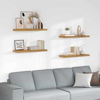 Sieninė lentyna 4 pcs Smėlio 90 x 23,5 x 4 cm Apdirbta mediena