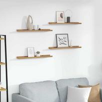 Sieninė lentyna 4 pcs Ruda 60 x 9 x 3 cm Apdirbta mediena