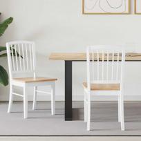 Valgomojo kėdės 2 pcs Balta 50 x 52,5 x 91 cm