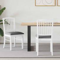 Valgomojo kėdės 2 pcs Balta 50 x 52,5 x 91 cm