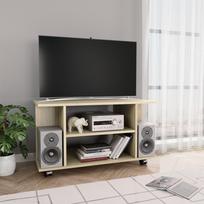 TV spintelė su ratukais, sonoma ąžuolo sp., 80x40x45cm, mediena