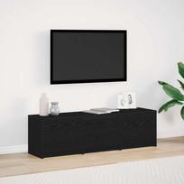 Televizoriaus spintelė su LED Juodas ąžuolas 140 x 34 x 40 cm
