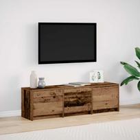 Televizoriaus spintelė su LED Senas medis 140 x 34 x 40 cm