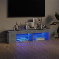 Televizoriaus spintelė su LED, betono pilka, 135x39x30cm