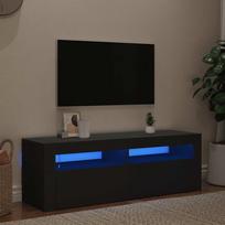Televizoriaus spintelė su LED apšvietimu, juoda, 120x35x40cm