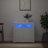 Šoninė spintelė su LED apšvietimu, baltos spalvos, 80x35x75cm