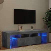 Televizoriaus spintelė su LED, betono pilka, 140x36,5x40cm