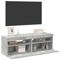 TV spintelės su LED apšvietimu, 2vnt., pilkos, 60x35x40cm