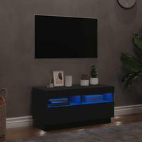 Televizoriaus spintelė su LED apšvietimu, juoda, 80x35x40cm