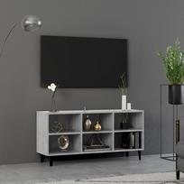 TV spintelė su metalinėmis kojelėmis, pilka, 103,5x30x50cm
