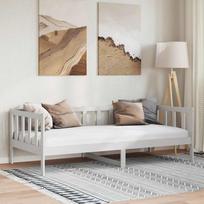 Lova, baltos spalvos, 90x200cm, pušies medienos masyvas