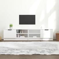 Televizoriaus spintelės, 2vnt., baltos, 80x35x36,5cm, mediena