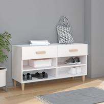 Spintelė batams, baltos spalvos, 102x35x55cm, apdirbta mediena
