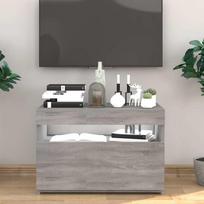 Televizoriaus spintelė su LED, pilka ąžuolo, 60x35x40cm