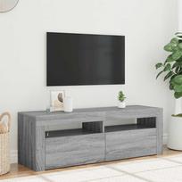 Televizoriaus spintelė su LED, pilka ąžuolo, 120x35x40cm