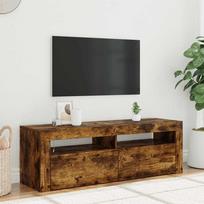 Televizoriaus spintelė su LED, dūminio ąžuolo, 120x35x40cm