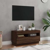 Televizoriaus spintelė su LED, ruda ąžuolo, 80x35x40cm