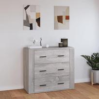 Šoninė spintelė, pilka ąžuolo, 80x33x70cm, apdirbta mediena