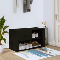 Spintelė batams, juodos spalvos, 80x35x45cm, apdirbta mediena