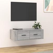 Pakabinama TV spintelė, pilka ąžuolo, 80x36x25cm, mediena