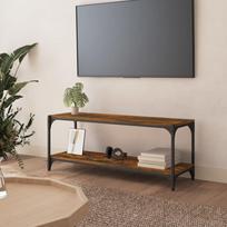 TV spintelė, dūminio ąžuolo, 100x33x41cm, mediena ir plienas