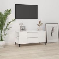 Televizoriaus spintelė, balta, 102x44,5x50cm, mediena, blizgi