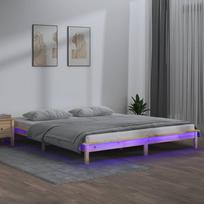 Lovos rėmas su LED, 160x200cm, medienos masyvas