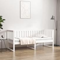 Dieninė lova be čiužinio Balta 75x190 cm medžio masyvo pušis