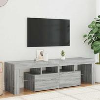 Televizoriaus spintelė su LED, pilka ąžuolo, 140x36,5x40cm