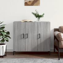 Šoninė spintelė, pilka ąžuolo, 90x34x80cm, apdirbta mediena