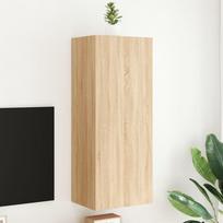 Sieninė TV spintelė, ąžuolo, 40,5x30x102cm, apdirbta mediena