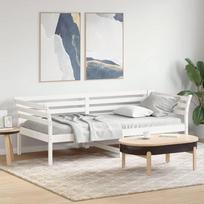 Dieninė lova be čiužinio Balta 100x200 cm medžio masyvo pušis