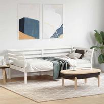 Dieninė lova be čiužinio Balta 75x190 cm medžio masyvo pušis