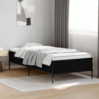 Lovos rėmas, juodas, 75x190cm, apdirbta mediena ir metalas