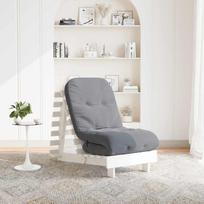 Futono sofa-lova su čiužiniu, balta, 60x206x11cm, pušis