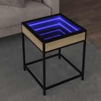 Kavos staliukas su Infinity LED lemputėmis, ąžuolo, 40x40x51cm