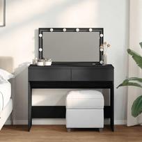 Kosmetinis staliukas su LED, juodos spalvos, 100x40x120cm