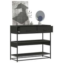 konsolinis stalas juodas 90x35x80 cm inžinierinis medis