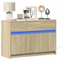 Televizoriaus spintelė su LED, ąžuolo, 91x34x61cm, mediena