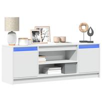 Televizoriaus spintelė su LED, balta, 139,5x34x50cm, mediena