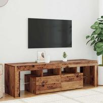 Televizoriaus spintelė su LED, medienos, 140x36,5x40cm, mediena
