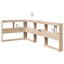 knygų spinta L formos 80 cm pušies medienos masyvas