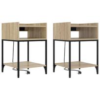 Šalia lovos spintelė 2 pcs Sonoma ąžuolas 40 x 40 x 61 cm
