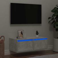 TV spintelė su LED apšvietimu, betono pilka, 75x35,5x25 cm
